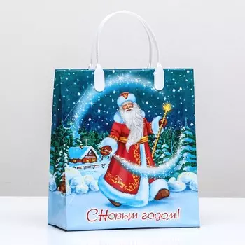 Пакет подарочный новогодний «Сияние ночи», мягкий пластик, 2225 см