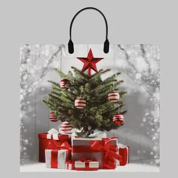 Пакет "Сияние", полиэтиленовый с пластиковой ручкой, 38х35 см, 100 мкм