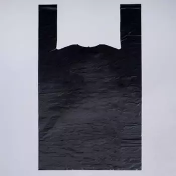 Пакет "Suominen" чёрный, полиэтиленовый, майка, 28 х 55 см, 35 мкм