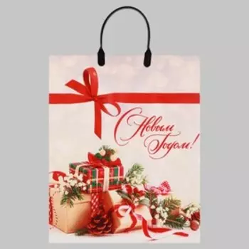 Пакет "Сюрприз", полиэтиленовый с пластиковой ручкой, 38х45 см, 100 мкм