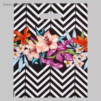 Пакет "Тропик", полиэтиленовый с вырубной ручкой, 30х40 см, 60 мкм