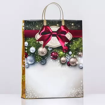 Пакет новогодний «Украшение», мягкий пластик, 4132 см