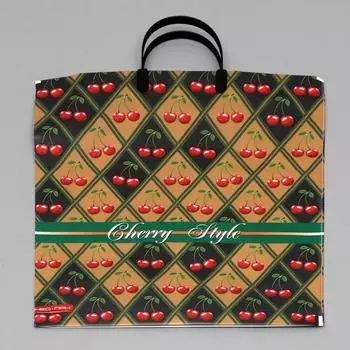 Пакет "Вишневый стиль", полиэтиленовый с пластиковой ручкой, 38х44 см, 90 мкм