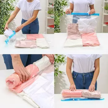 Вакуумный пакет скручивающийся дорожный 4060 см, цвет МИКС