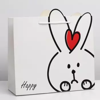 Пакет «Зайка с сердечком», 30 х 12 х 27 см