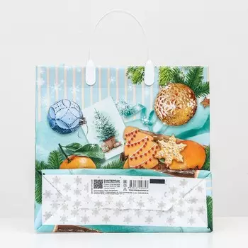 Пакет подарочный новогодний «Зимнее время», мягкий пластик, 2830 см