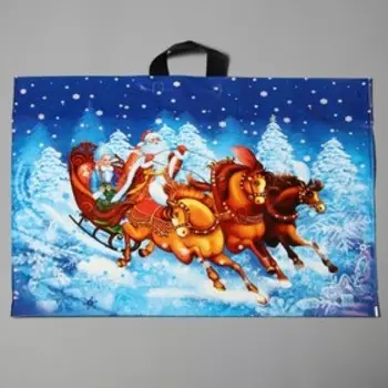 Пакет новогодний «Зимняя поездка», полиэтиленовый с петлевой ручкой, 7155 см