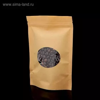 Пакет Zip-lock Крафт с овальным окном 14 х 19 см