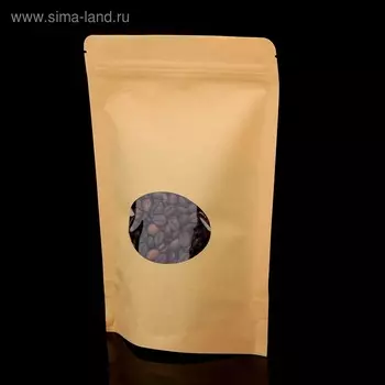 Пакет Zip-lock Крафт с овальным окном 18 х 26 см