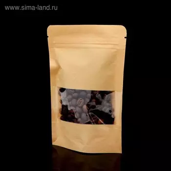 Пакет Zip-lock Крафт с прямоугольным окном 1015 см