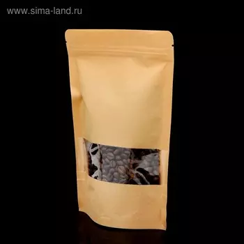 Пакет Zip - lock Крафт с прямоугольным окном 1626 см