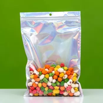 Пакет Zip-lock ПЭТ, иридисцентный, со сплошным окном, плоский, еврослот 2030 см