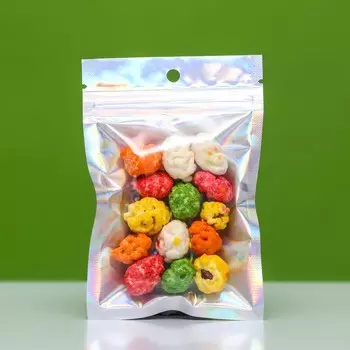 Пакет Zip-lock ПЭТ, иридисцентный, со сплошным окном, плоский, еврослот 812 см