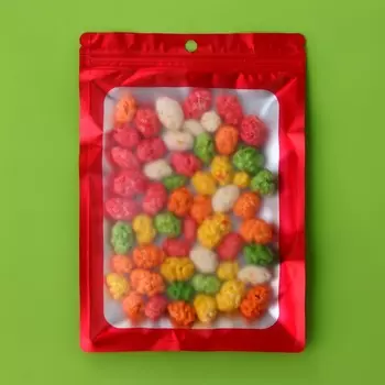 Пакет Зип-лок с окном, с еврослотом, красный, 1420 см