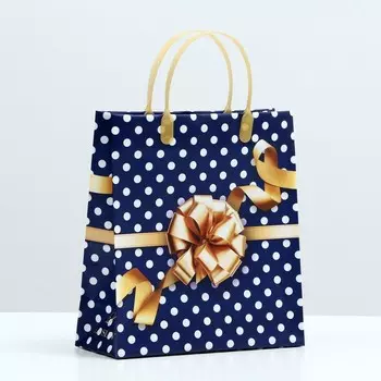 Пакет "Золотой бант", мягкий пластик, 26 x 23 см, 100 мкм