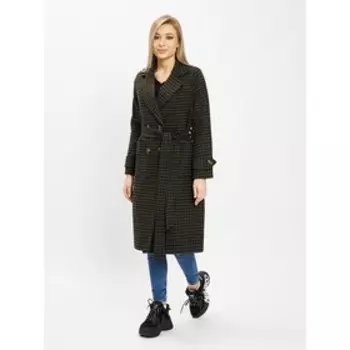 Пальто демисезонное цвета хаки, размер 42