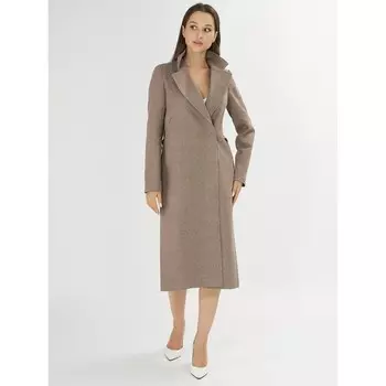 Пальто демисезонное тёмно-коричневого цвета, размер 46