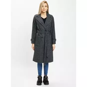 Пальто демисезонное тёмно-зелёного цвета, размер 46