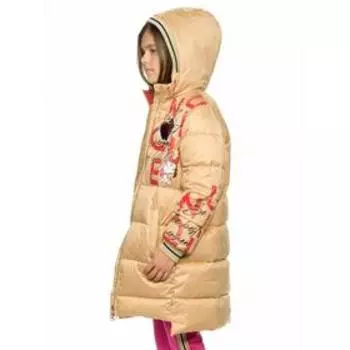 Пальто для девочек, рост 128 см, цвет золотой