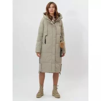 Пальто утеплённое, цвет бирюзовый, размер 54