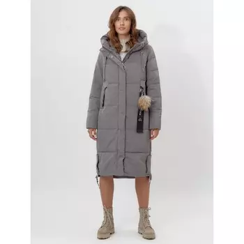 Пальто утеплённое, цвет серый, размер 48