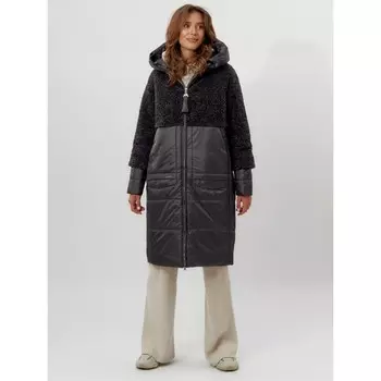 Пальто утеплённое, цвет тёмно-серый, размер 50