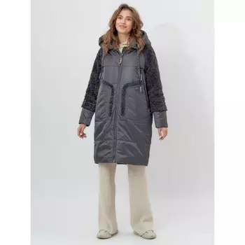 Пальто утеплённое, цвет тёмно-серый, размер 52