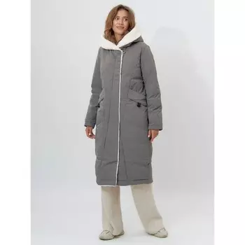 Пальто утеплённое, цвет тёмно-серый, размер 54