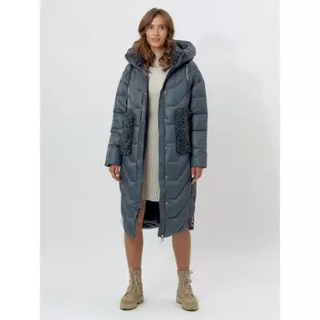 Пальто утеплённое, цвет тёмно-зелёный, размер 48