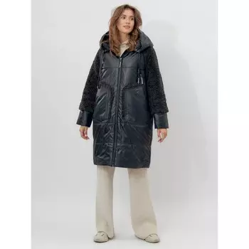 Пальто утеплённое, цвет тёмно-зелёный, размер 56