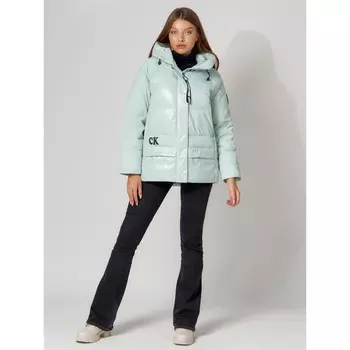 Пальто утеплённое женское, цвет бирюзовый, размер 44