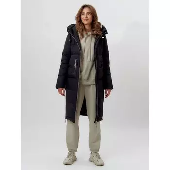 Пальто утеплённое женское, цвет чёрный, размер 42