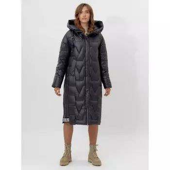 Пальто утеплённое женское, цвет чёрный, размер 54