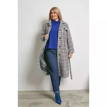 Пальто женское, размер 56, цвет голубой