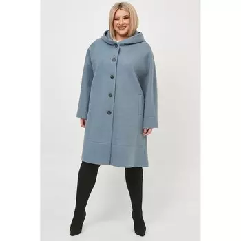 Пальто женское, размер 66, цвет голубой