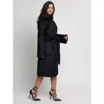 Пальто женское зимнее чёрного цвета, размер 52