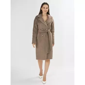 Пальто зимняя женская коричневого цвета, размер 46