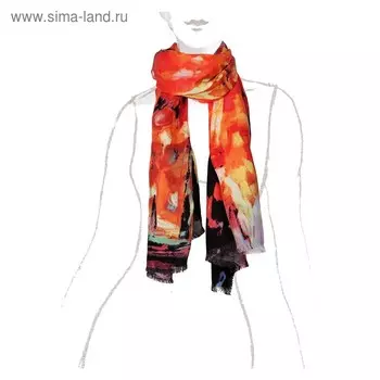 Палантин 85×185 см, красный