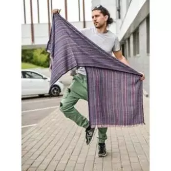 Палантин мужской, размер 65х180 см, цвет синий