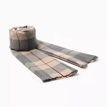 Палантин женский, цвет черный/бежевый, размер 70х180 см