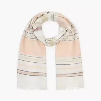 Палантин женский, цвет молочный/персик, размер 68х175 см