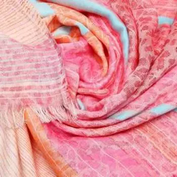 Палантин женский, размер 70х180, цвет розовый