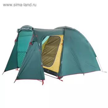 Палатка BTrace Element 4, двухслойная, 4-местная, цвет зелёный
