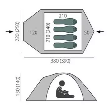 Палатка серия Outdoor line Canio 4, 4-местная, зелёная