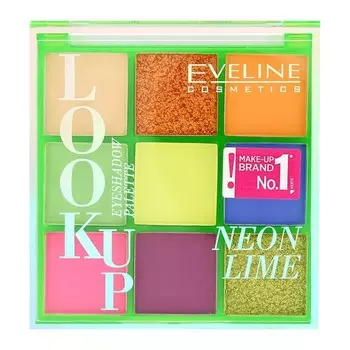 Палетка теней для век Eveline NEON LIME, 9 оттенков, 10,8 г