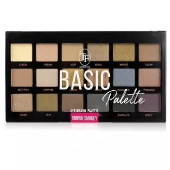 Палетка теней для век TF Basic Palette, 18 тонов, тон Brown Smokey/Коричневый смоки
