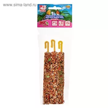Палочки Seven Seeds Эконом для птиц, овощи/тропические фрукты/орех, 3 шт, 75 г
