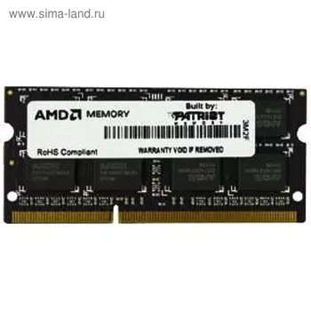 Память DDR3 2Gb 1600MHz AMD R532G1601S1S-UO OEM PC3-12800 CL11 SO-DIMM 204-pin 1.5В