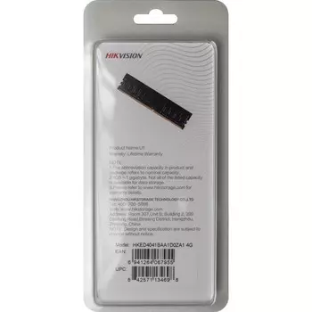 Память DDR4 4GB 2666MHz Hikvision HKED4041BAA1D0ZA1/4G RTL PC4-21300 CL19 DIMM 288-pin 1.2В 102935