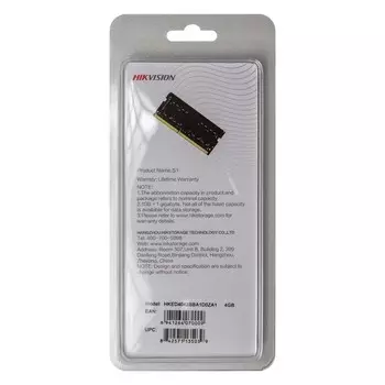 Память DDR4 4GB 2666MHz Hikvision HKED4042BBA1D0ZA1/4G RTL PC4-21300 CL19 SO-DIMM 260-pin 1 103397